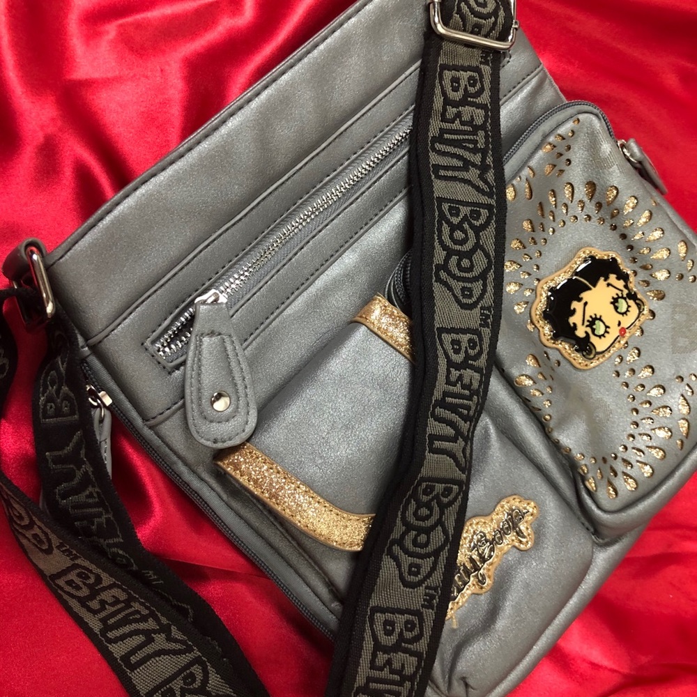 Betty Boop Silver & Sparkly Gold Authentic Purse